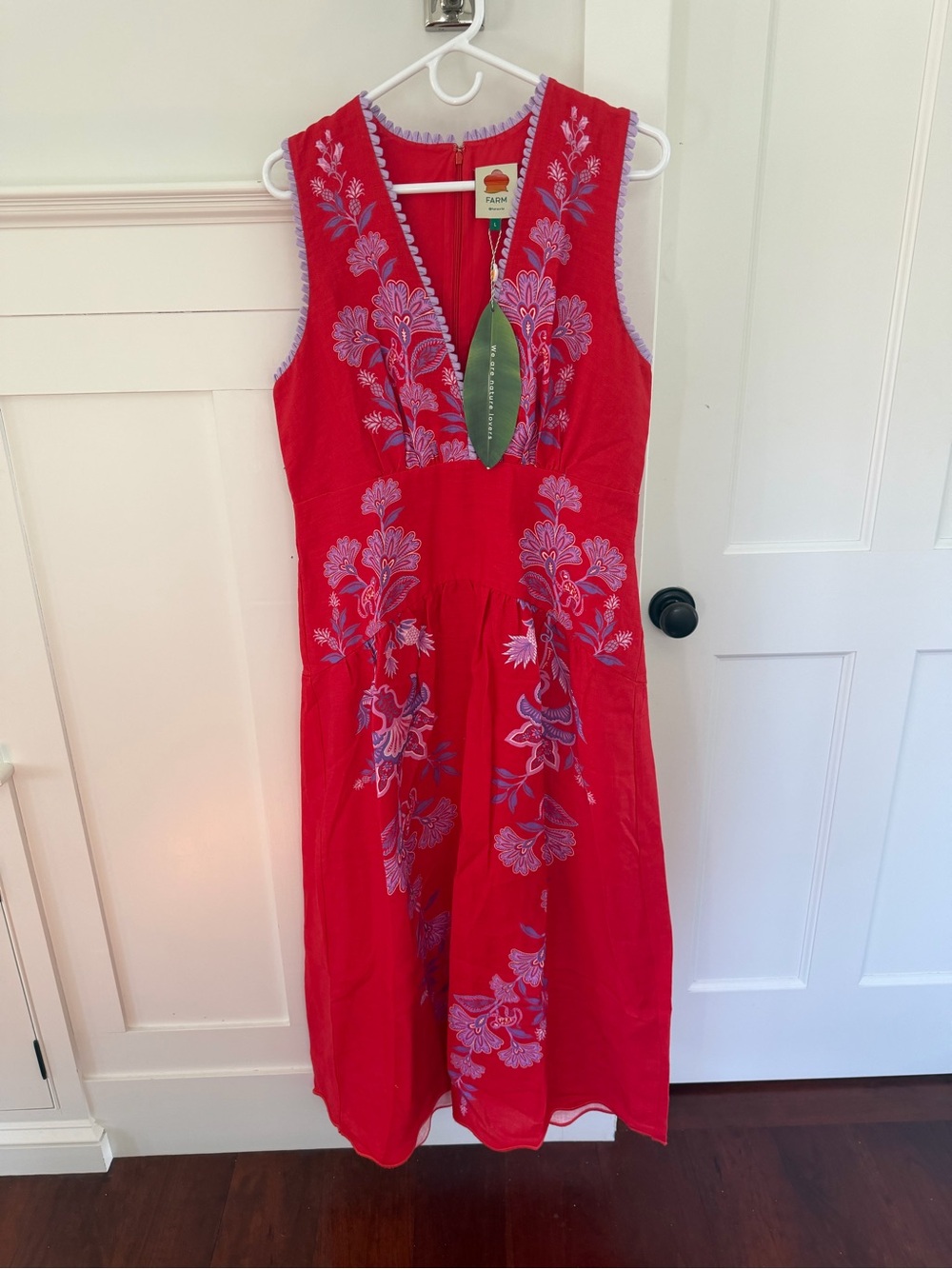 Farm Rio NWT porcelain garden floral dress in large - Picture 4 of 6